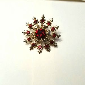Vintage Brooch Red